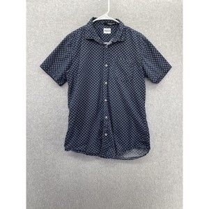 19 Ninety:One Men's  button down shirt Blue Short Sleeve Size Small Floral